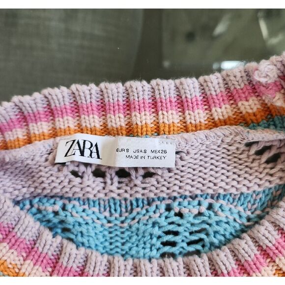 Zara Multicolor Knit Top SIZE S - Picture 4 of 4